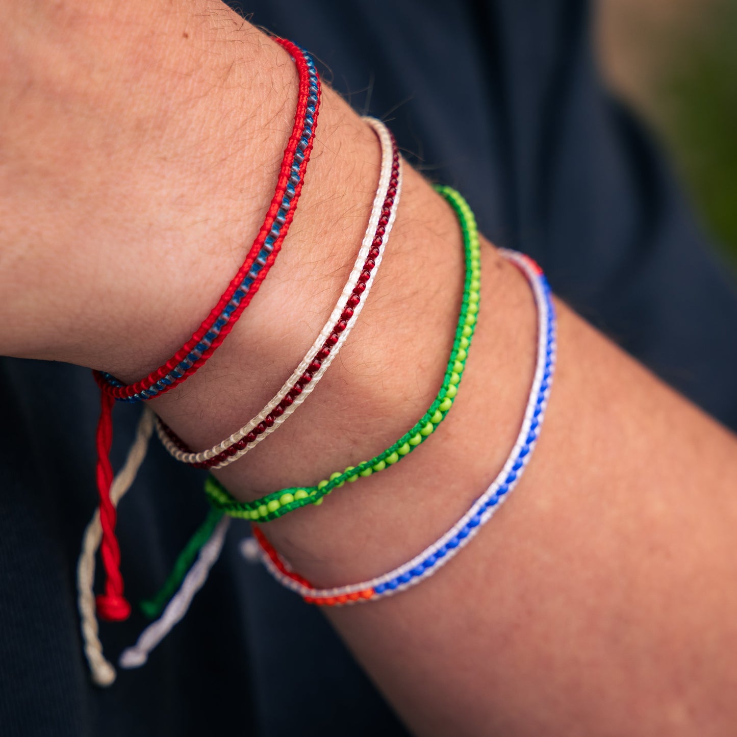 Blue and Red - Zuri Beaded Bracelet