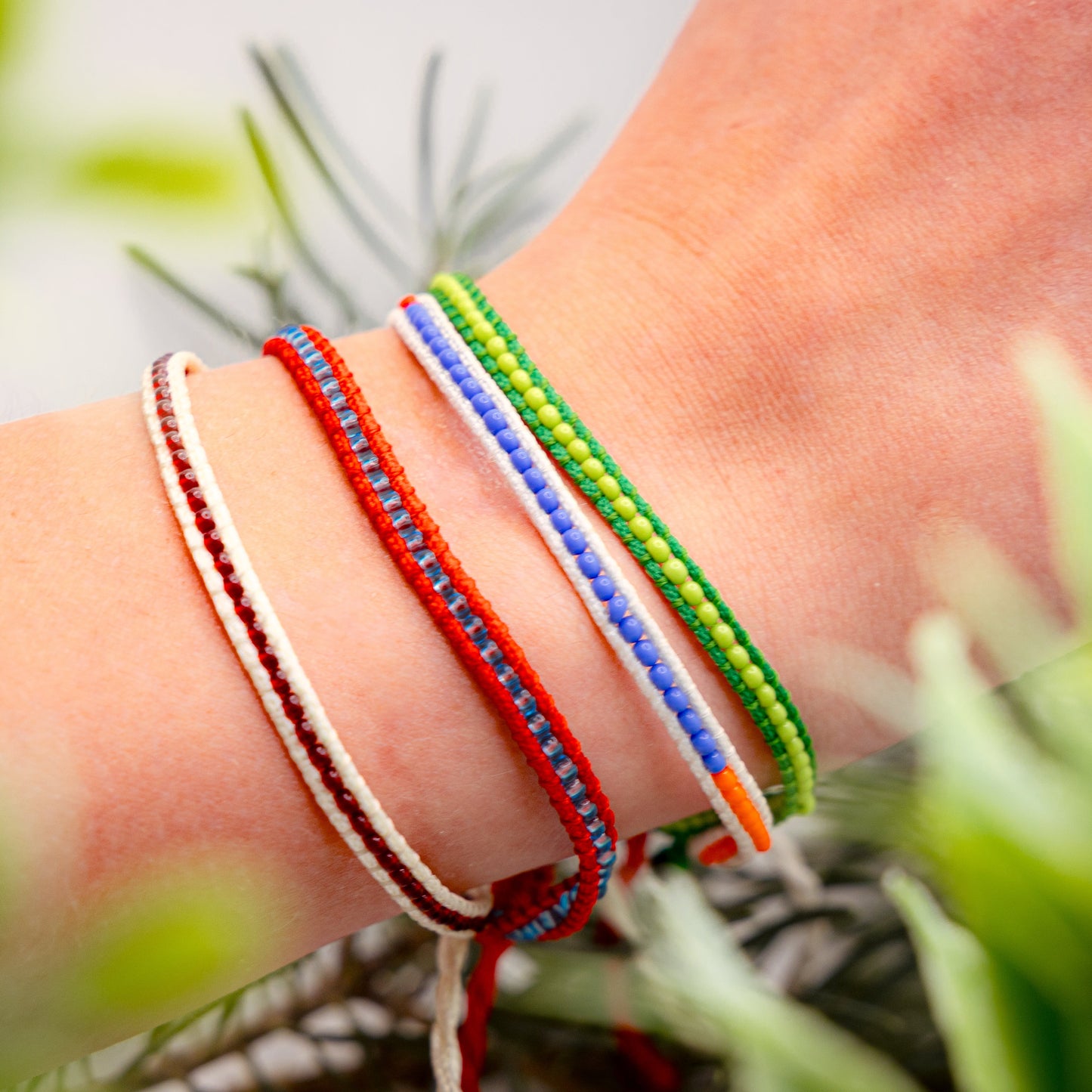 Blue and Red - Zuri Beaded Bracelet