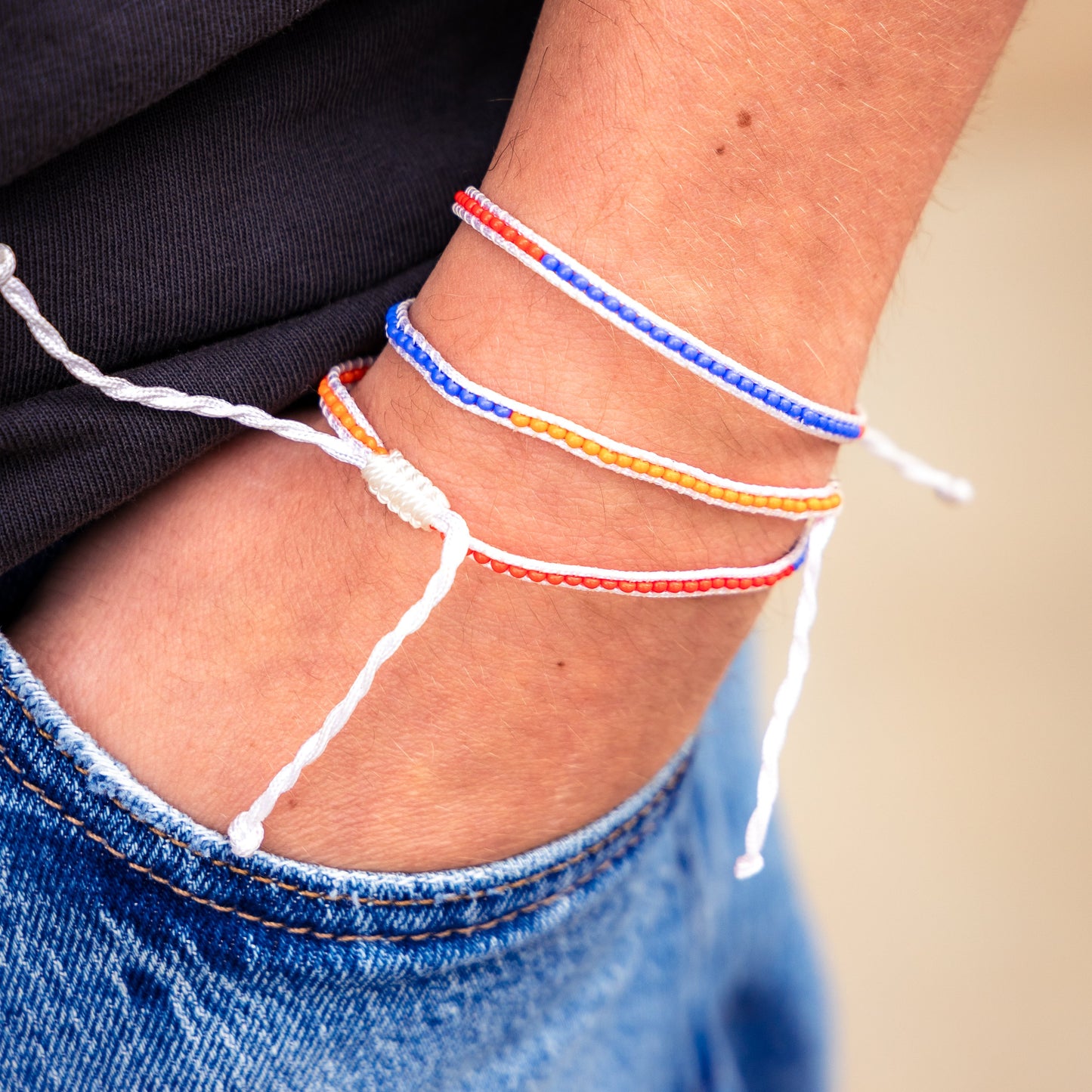 Blue and Orange - Zuri Beaded Bracelet