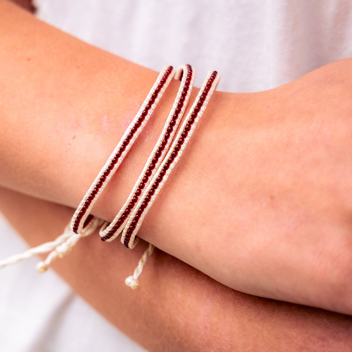 Maroon - Zuri Beaded Bracelet