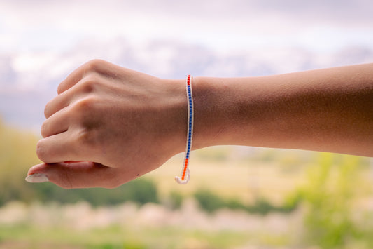 Blue and Orange - Zuri Beaded Bracelet